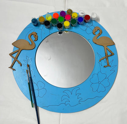 Flamingo Theme Round 12 Inches Wall Art