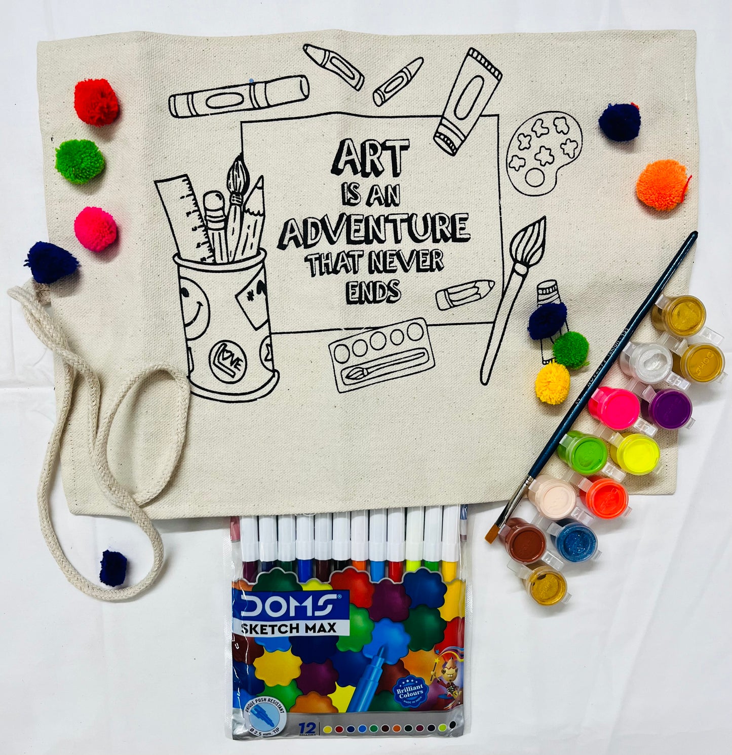 Canvas DIY Roll up Pouch with zip